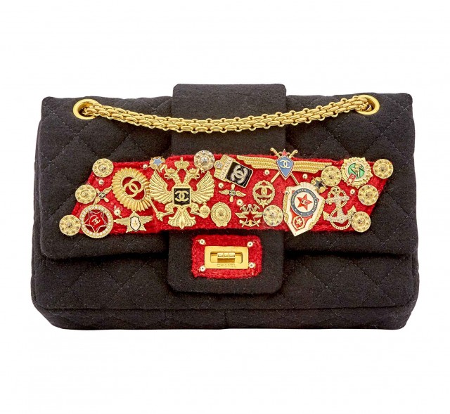 Chanel Black Quilted Wool 'Romanov Charms' 2.55 Reissue Bag