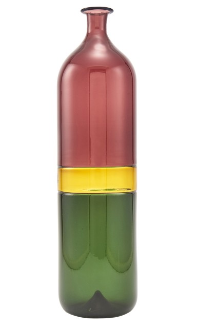 Tapio Wirkkala for Venini Tri-Color Incalmo Glass Bottle