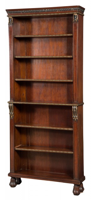 Regency Style Brass Mounted Mahogany Bookcase