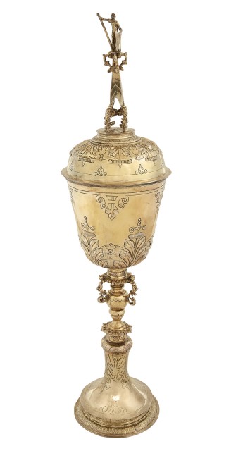 James I Sterling Silver-Gilt Steeple Cup and Cover