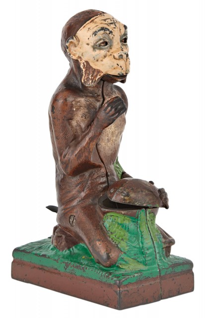 Monkey and Coconut Cast Iron Mechanical Bank