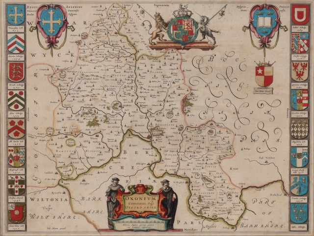 [MAP]  BLAEU, WILLEM. Oxonium Comitatus, vulgo Oxford Shire.