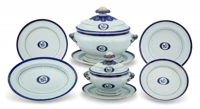 A Group of Chinese Export Porcelain Serving Articles
