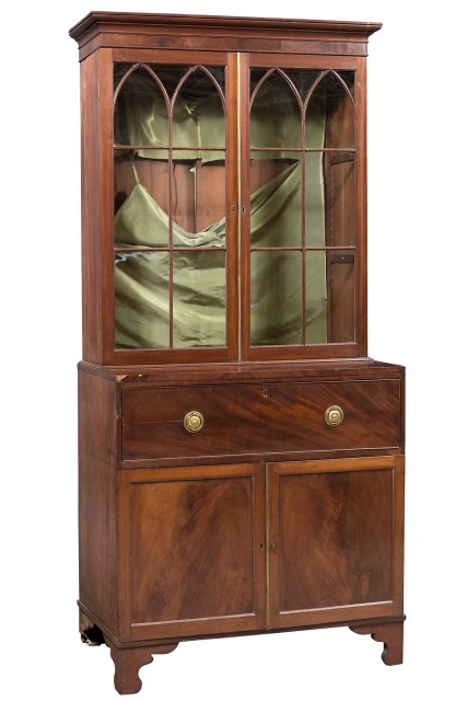 Regency Mahogany Secretary Bookcase