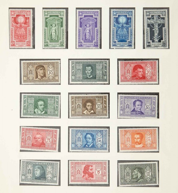 Italy and Vatican Postage Stamp Collections