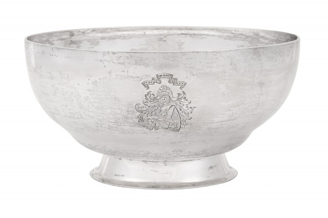 George II Provincial Sterling Silver Punch Bowl