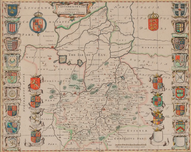 [MAP]  BLAEU, WILLEM. Cantabrigiensis Comitatus; Cambridge Shire.
