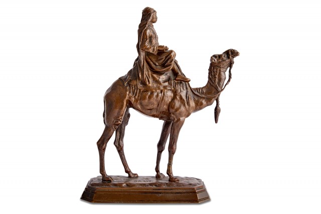 Antoine Louis Barye Bronze Figure of an Arab Riding a Camel