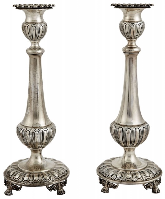 Pair of American Sterling Silver Candlesticks