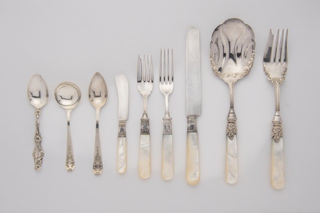 Landers Frary and Clark Sterling Silver and Mother of Pearl Partial Flatware