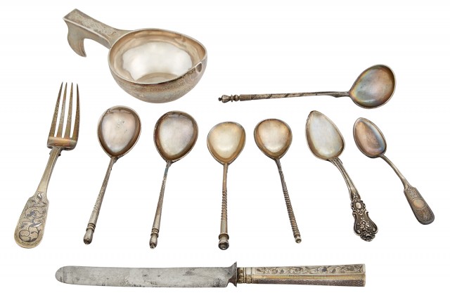 Miscellaneous Group of Russian and Continental Silver and Niello Articles