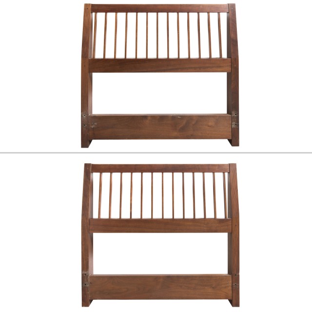 Pair of George Nakashima Walnut Slat Back Twin Headboards