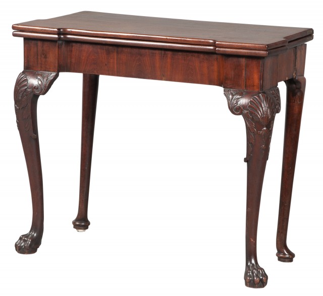 George II Mahogany Concertina-Action Card Table