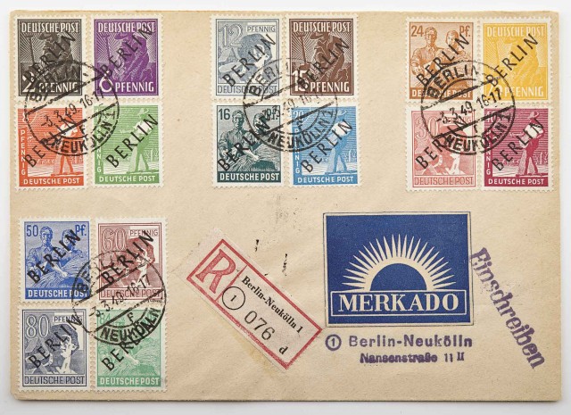 Germany Berlin 1 Mark to 5 Mark on Cover Scott 9N17-9N20