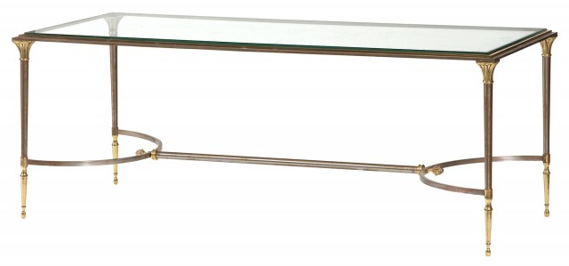 Gilt-Metal and Glass Low Table