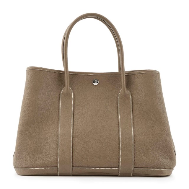 Hermès Taupe Leather 'Garden Party' Tote Bag
