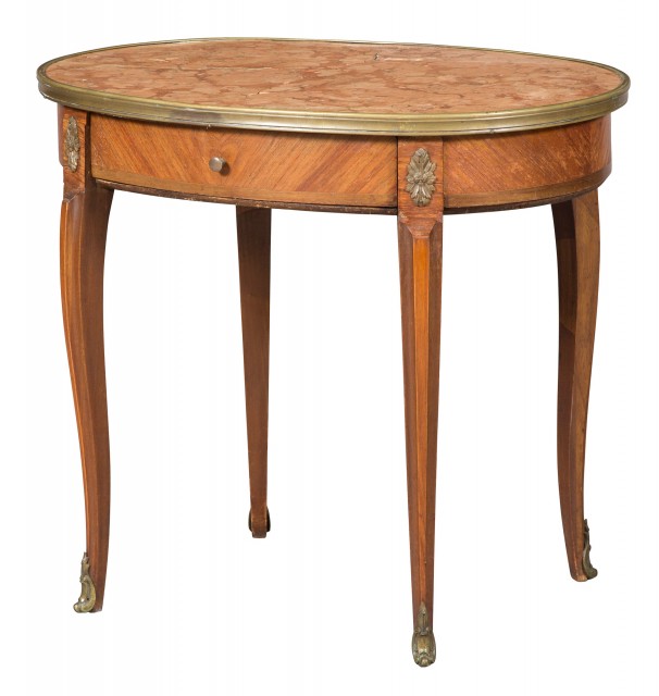 Louis XV/Louis XVI Transitional Style Tulipwood Parquetry Low Table