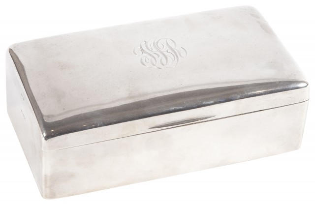 George V Sterling Silver Table Cigarette Box