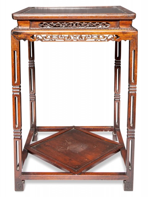 A Chinese Export Mixed Hardwood Side Table
