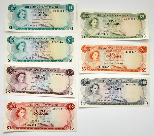 Bahamas 1965 Bank Note Series KM 17-22, 18b