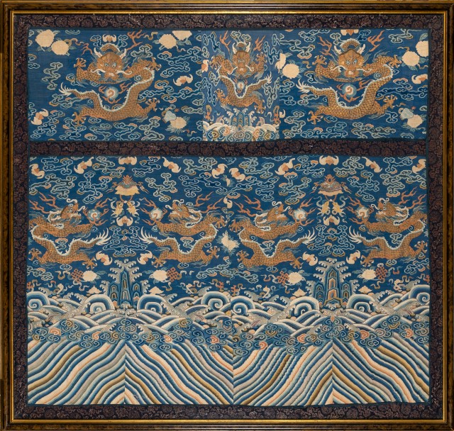 A Chinese Kesi Silk Dragon Robe Panel