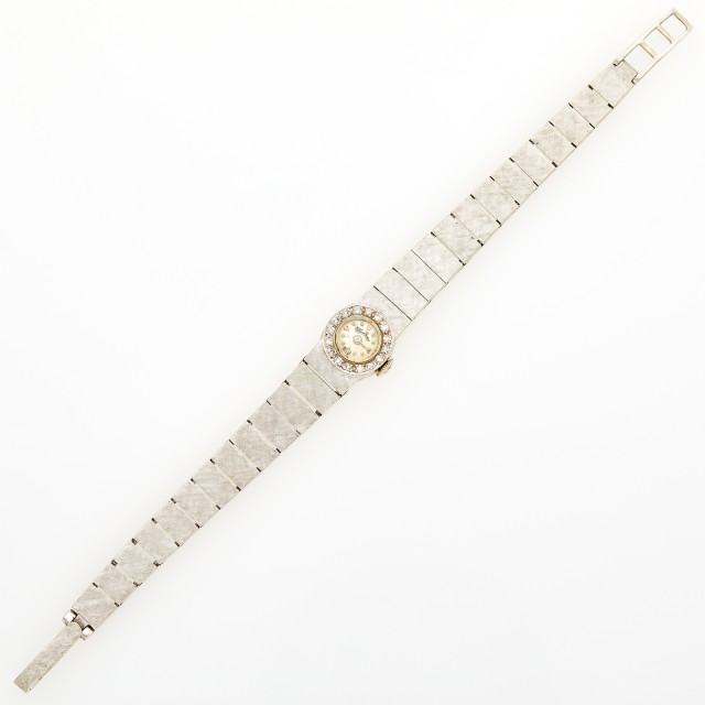 Lucien Picard White Gold and Diamond Wristwatch
