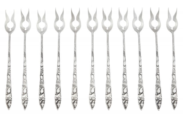 Set of Twelve Tiffany and Co. Sterling Silver Vine