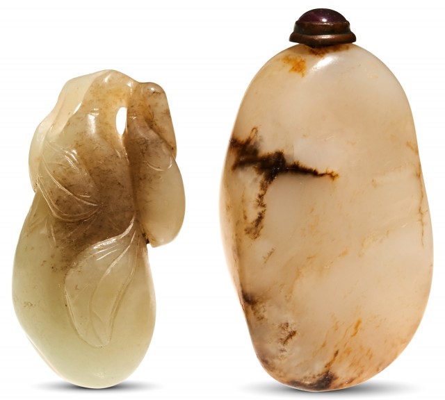 A Chinese Jade Pendant and Snuff Bottle