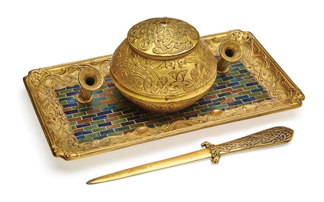 Louis C. Tiffany Furnaces, Inc., Inkstand and Paper Knife, circa 1920-1924 