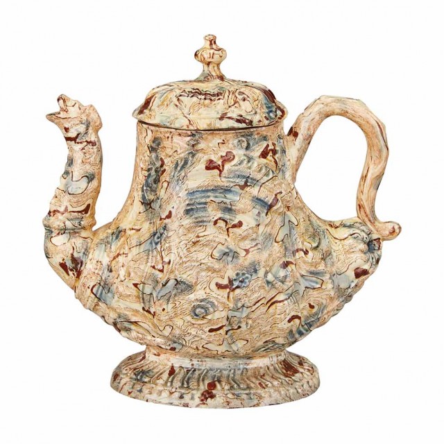 Staffordshire Solid Agateware Teapot / Lot 576