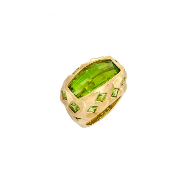 Gold and Peridot Ring, Tony Duquette. Auction: Feb 22, 2017