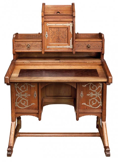 Kimbel and Cabus Modern Gothic Oak Desk, Circa 1877. Auction Apr 5 / Lot 336