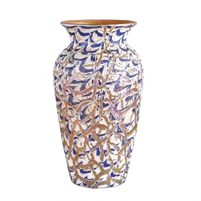Durand Art Glass Moorish Crackle Vase, Circa 1925-31. Lot 257