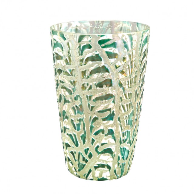 Durand Art Glass Moorish Crackle Vase, Circa 1925-31. Lot 258