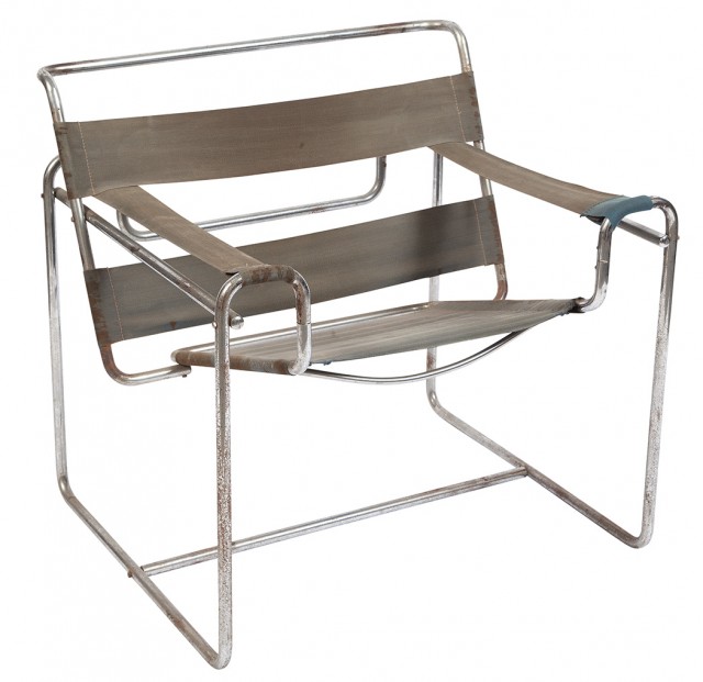 Marcel Breuer Nickel-Plated Tubular Steel and Fabric Wassily Model B3 Chair, Designed 1925. Estimate:$5,000-8,000. Lot 233 / Auction June 7