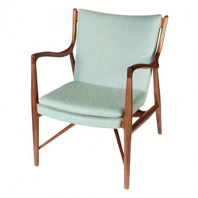 Finn Juhl Teak and Upholstery Model NV45 Chair, Circa 1950. Estimate: $6,000-8,000. Lot 240 / Auction June 7
