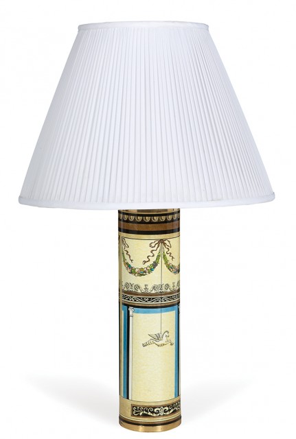 Piero Fornasetti Lithographic Transfer Printed Metal Pompeiana Lamp. Estimate: $700-1,000. Lot 248 / Auction June 7