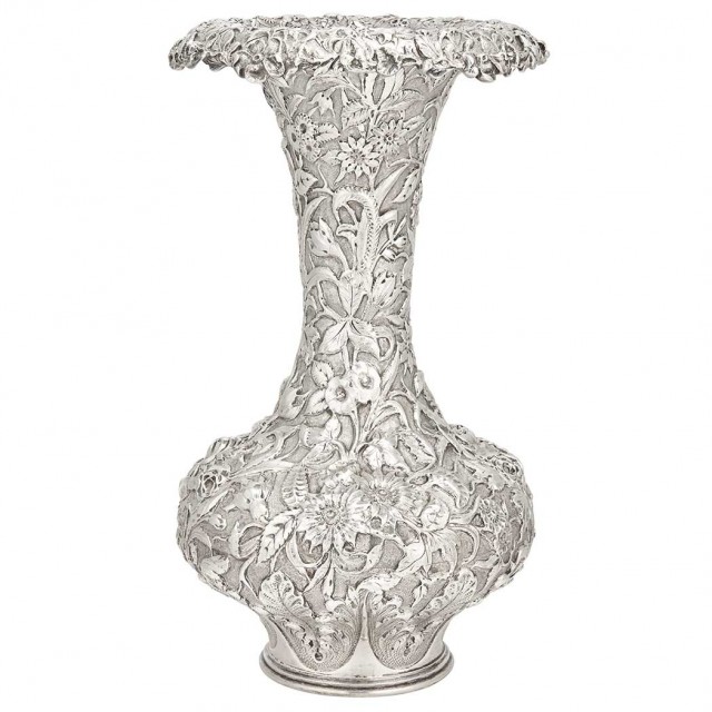 S. Kirk and Son Co. Sterling Silver Vase, Circa 1903-07. Sold for $4,375.