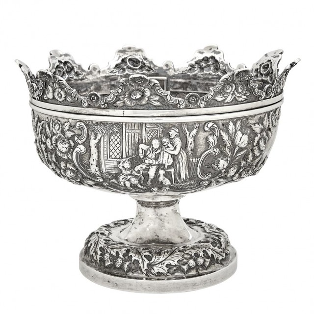 American Silver Monteith, George W. Stewart, Lexington, Kentucky, circa 1845. Est. $4,000-6,000. Lot 185. Auction Oct 4 