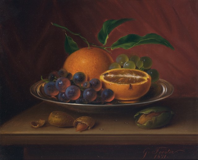 George E. Forster (1817-1896), Still Life with Fruit, Nuts and Fruit Flies, 1871. Est. $2,500-3,500. Lot 64. Auction Oct 4 