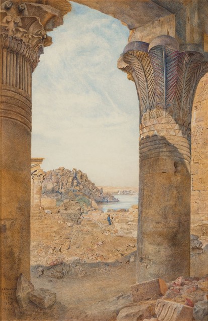 Henry Roderick Newman (1843-1917), Among the Ruins of Philae, 1893. Est. $15,000-25,000. Lot 94. Auction Oct 4