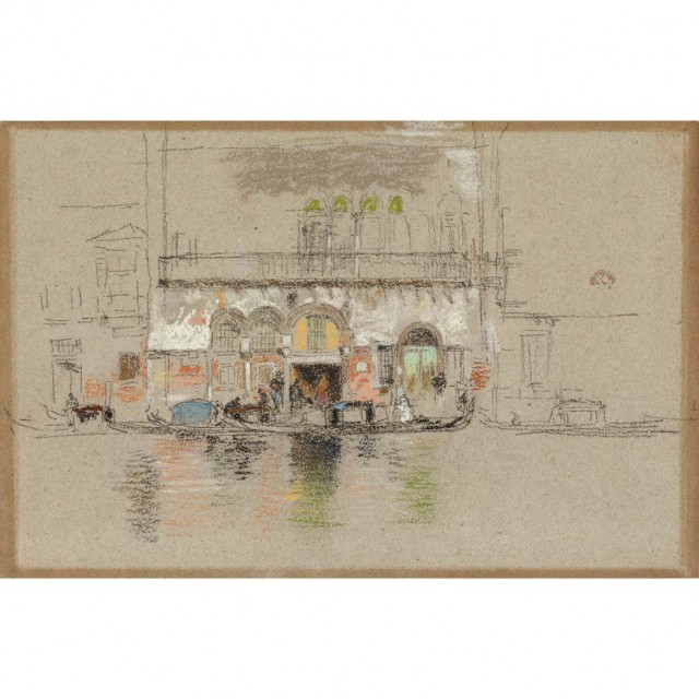 James Abbott McNeill Whistler (1834-1903), White and Pink (The Palace). Sold for $650,500. An Auction Record for a Work on Paper by Whistler.