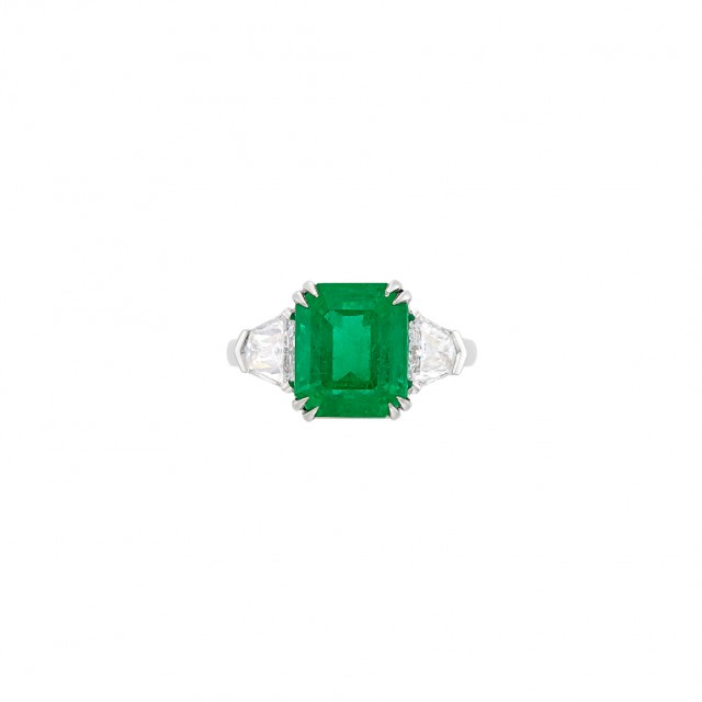 Platinum, Emerald and Diamond Ring. Est. $25,000-35,000. Auction Nov 13 in Beverly Hills 