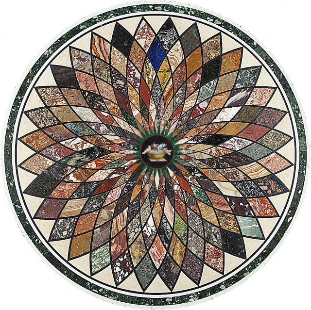 Italian Neoclassical Micro Mosaic and Specimen Marble Table Top, First quarter of the 19th century, Diameter 43 1/4. Estimate:$12,000-18,000. Lot 307. Auction Oct 25.