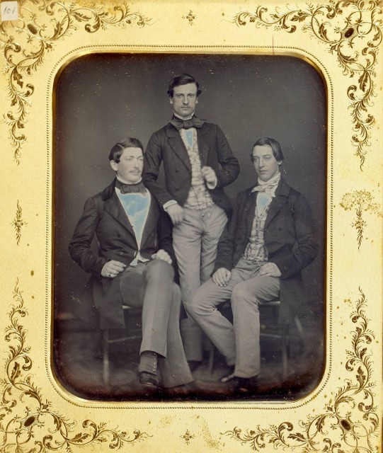Group of three half-plate and one three-quarters plate portrait daguerreotypes of men, 1850s. Est. $800-1,200. Lot 15. Auction Dec 14