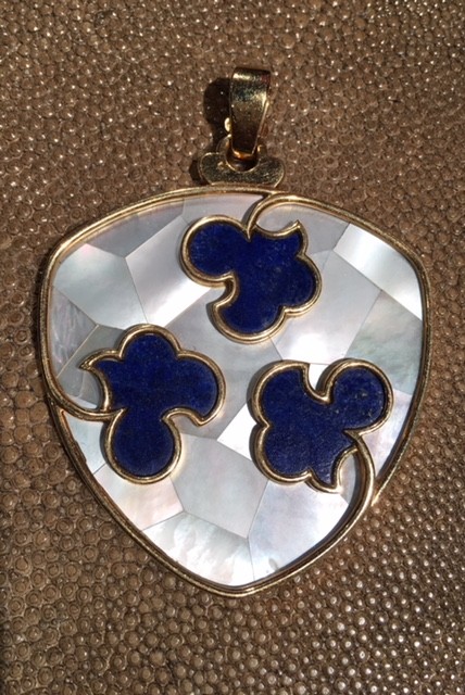CARTIER, PARIS  Gold, Mother-of-Pearl and Lapis Pendant