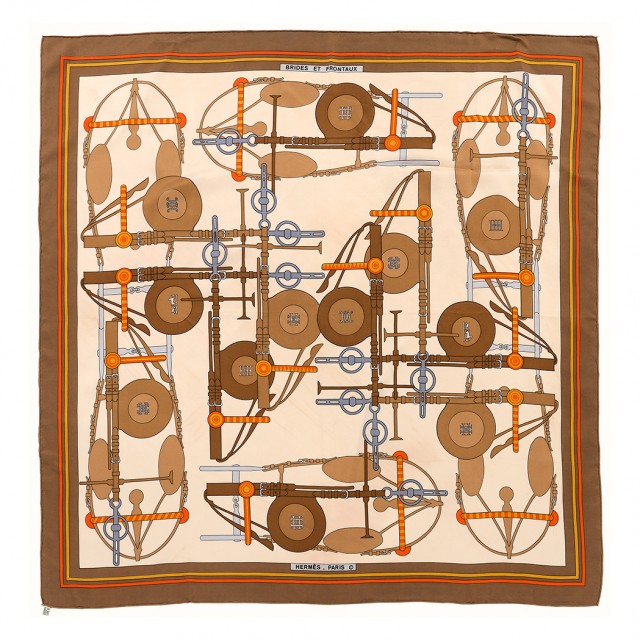 Silk 'Brides et Fontaux' Scarf, Hermès, Paris. Est. $200-300. Lot 708. Auction Feb 21