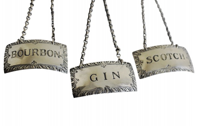 Lot 72. Three Steiff Sterling Bottle Tags