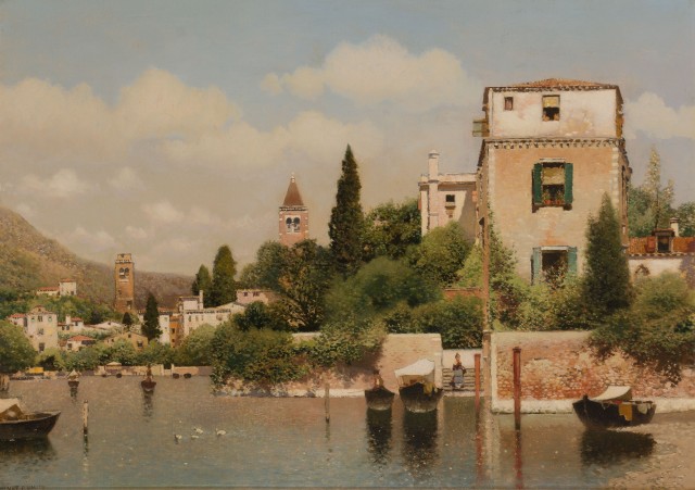 Lot 10, Henry Pember Smith (American, 1854-1907), An Italian Lake. Est. $4,000-6,000.