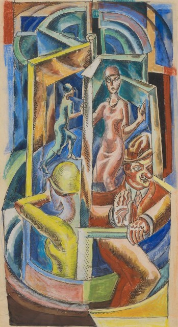 Lot 100, James Henry Daugherty (American, 1889-1974), Subway Turnstile. Est. $2,500-4,500.